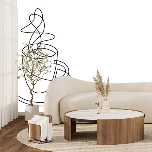 Sticker Een lijntekening koffiemok