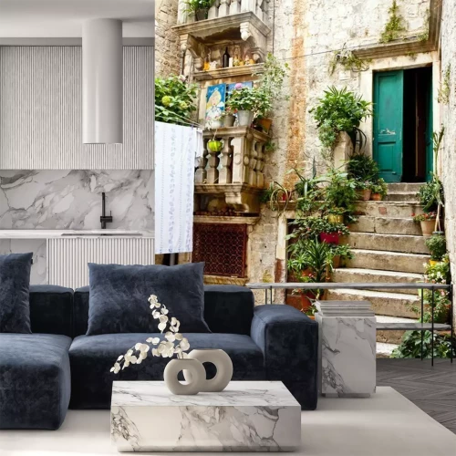 Fotobehang Trogir - binnenplaats.