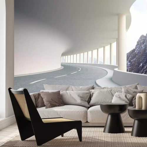 Fotobehang Weg tunnel met de liggende