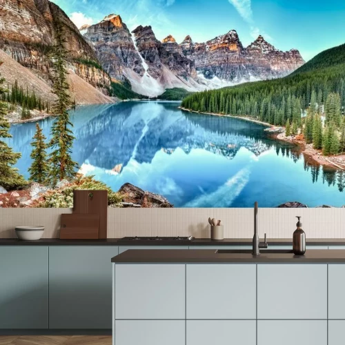 Fotobehang Landschap met een meer in Banff National Park