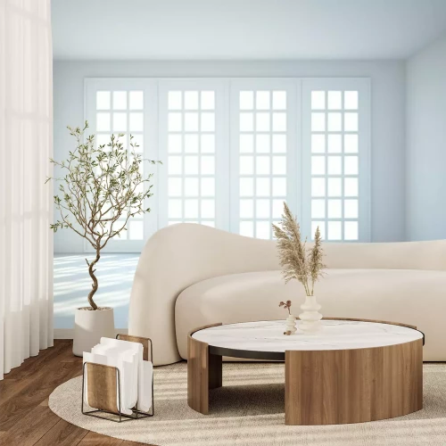 Fotobehang Blauw interieur