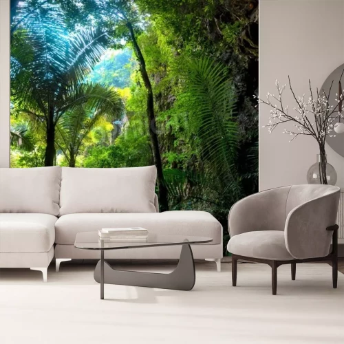 Fotobehang Tropen met groene jungle