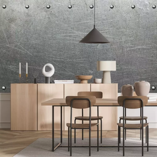 Fotobehang Metaalstructuur met klinknagels