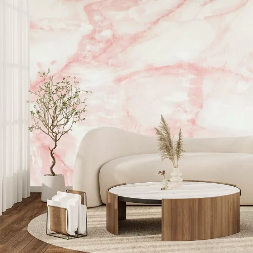 Fotobehang Roze marmeren muurpatroon