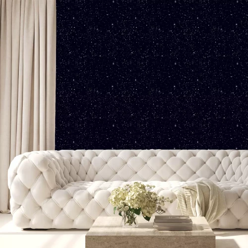 Behang Ruimte met sterren vector achtergrond. Galaxy en planeten in de kosmos patroon