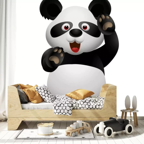 Sticker Staande panda die vechtsporten beoefent