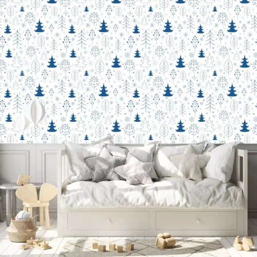 Behang Winter bos achtergrond