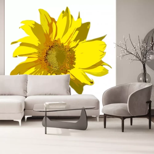 Sticker Zonnebloem met een geel hart