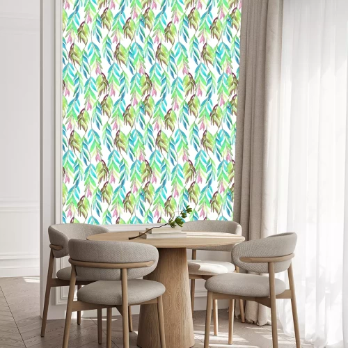 Behang Watercolor naadloze patroon met boombladeren. achtergrond van de lente