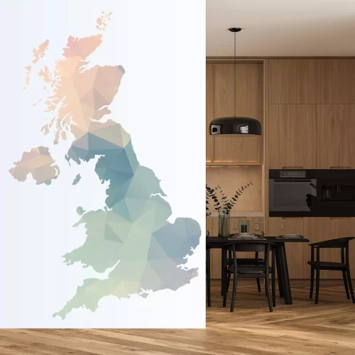 Sticker Moderne graphics met contouren van Engeland