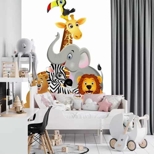 Sticker Een groep exotische sprookjesdieren