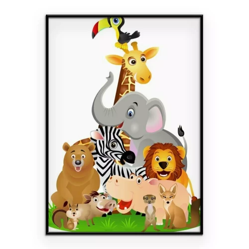 Poster Een groep exotische sprookjesdieren