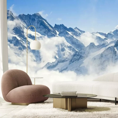 Fotobehang Jungfraujoch berglandschap van de Alpen