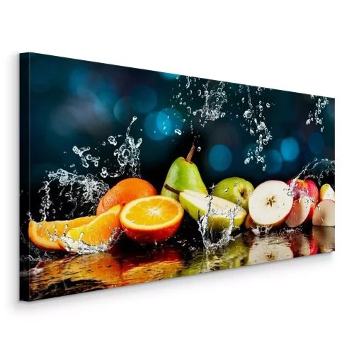 Canvas Fruit in druppels water