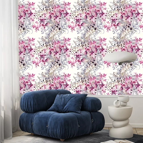 Behang Vector illustratie op een tropisch thema met abstracte orchideeën een