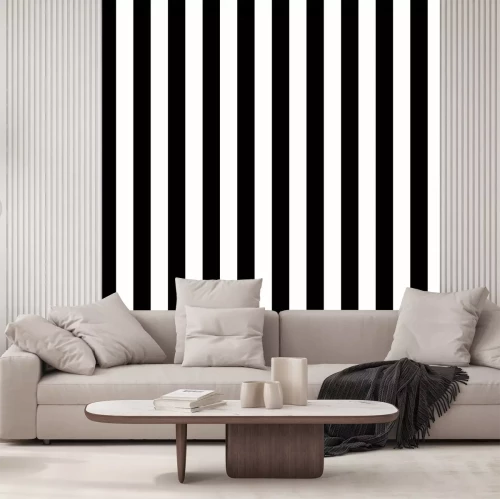 Sticker Zwart-wit gestreepte achtergrond