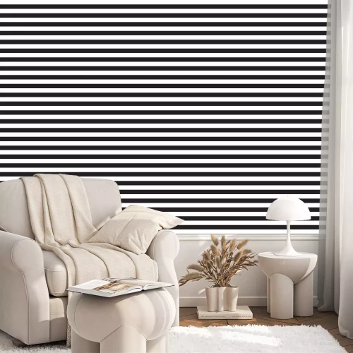 Behang Zwart-wit gestreepte achtergrond