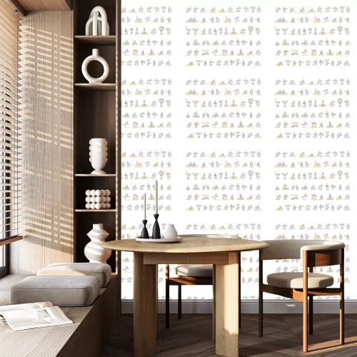 Behang Vector lijn sport iconen. Open pad