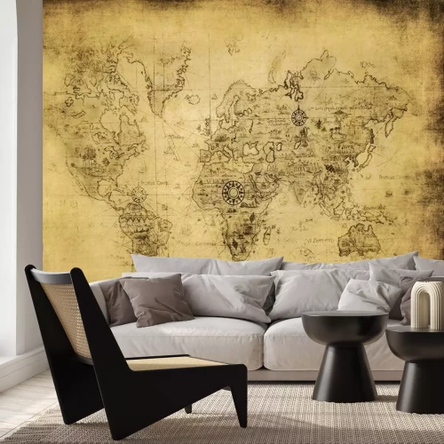 Fotobehang Oude kaart van de wereld.