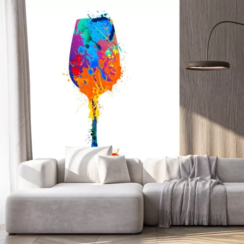 Sticker Wijnglas. Vector verfplons