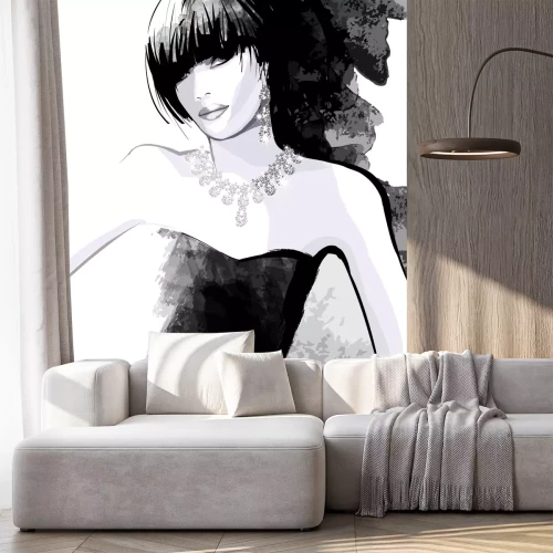 Fotobehang Portret van een vrouw in jurk