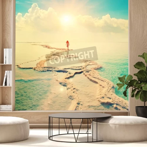 Fotobehang Zonsopgang boven de Dode Zee