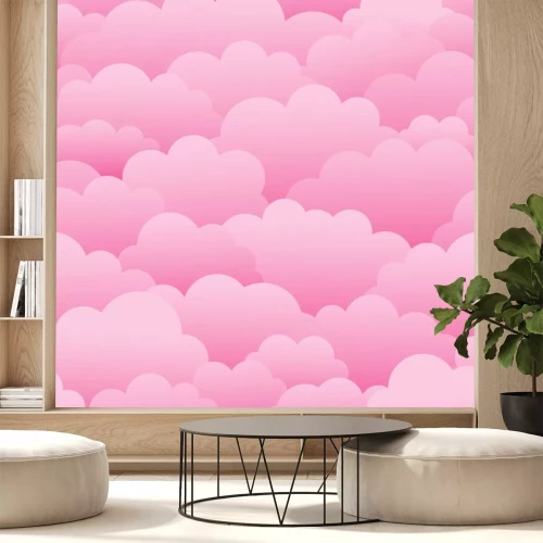 Sticker Abstracte roze wolken