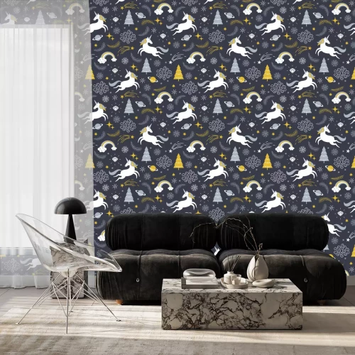 Behang Diamanten eenhoorns