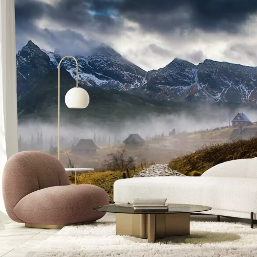 Fotobehang Pad naar de bergen