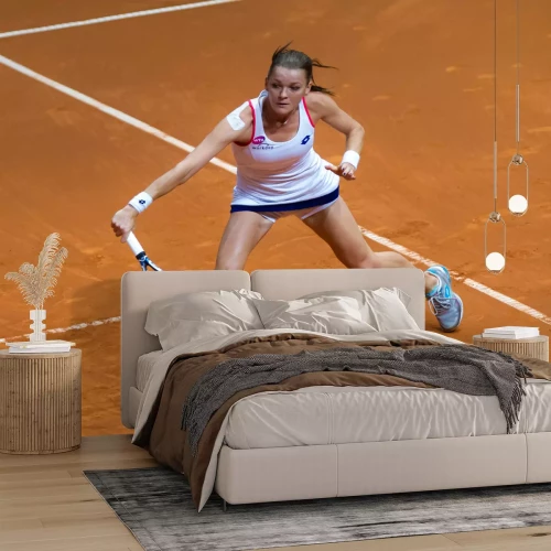 Fotobehang Agnieszka Radwanska op de tennisbaan