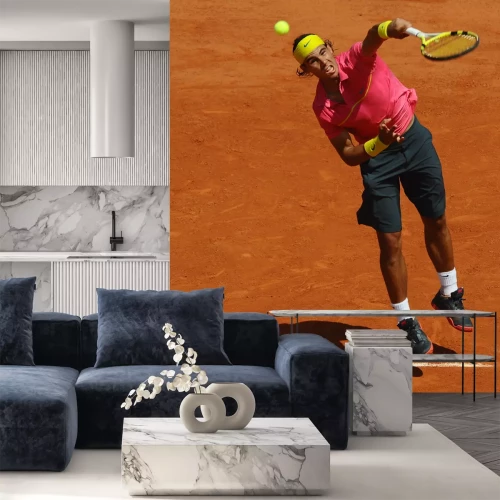 Fotobehang Roger Federer op de tennisbaan