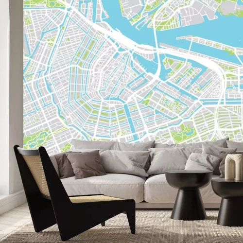 Sticker kaart van Amsterdam