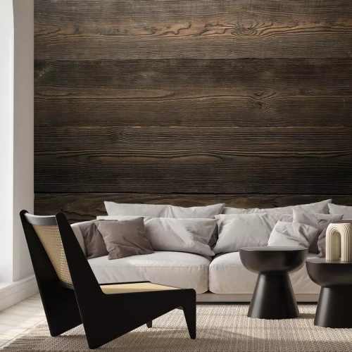 Fotobehang Donker parket in moderne stijl