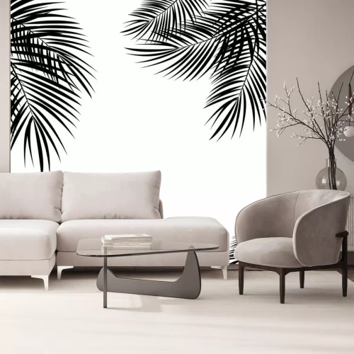 Sticker Palmbladeren in de hoeken van de afbeelding