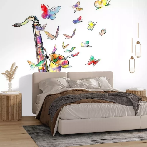 Sticker Playng een magische muziek op saxofoon