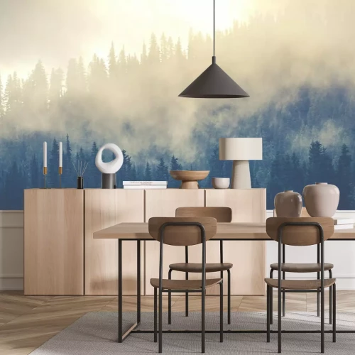 Fotobehang Mist verduistert het bos