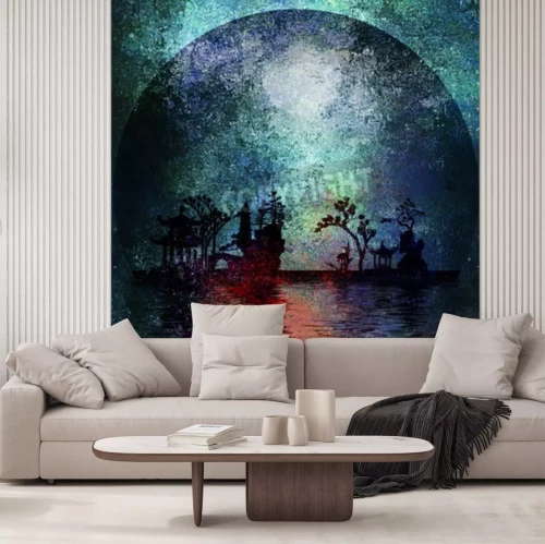 Fotobehang Abstract Aziatisch tuinlandschap