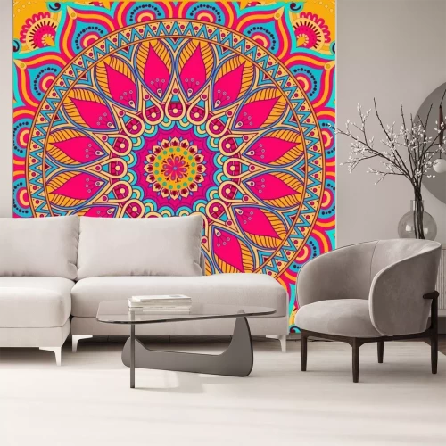 Fotobehang 3D oosterse mandala verzadigd met kleuren