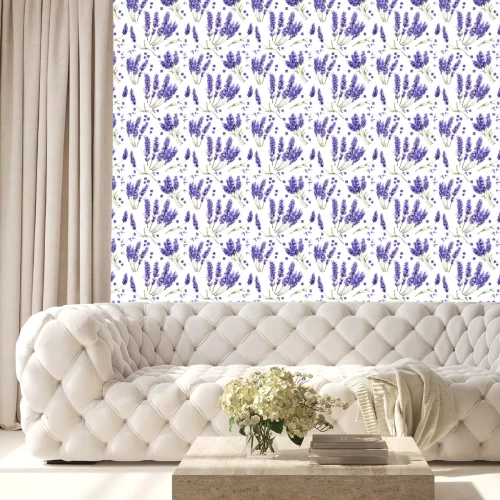 Behang Wildflower lavendel bloempatroon in een aquarel stijl geïsoleerd.