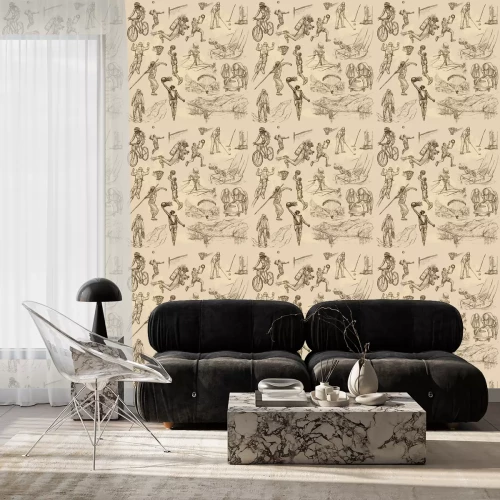 Behang Sport mix - Een hand getekende vector collectie