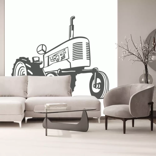 Sticker Landbouw tractor Monochrome Design. Vector