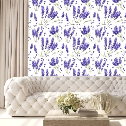 Behang Wildflower lavendel bloempatroon in een aquarel stijl geïsoleerd.