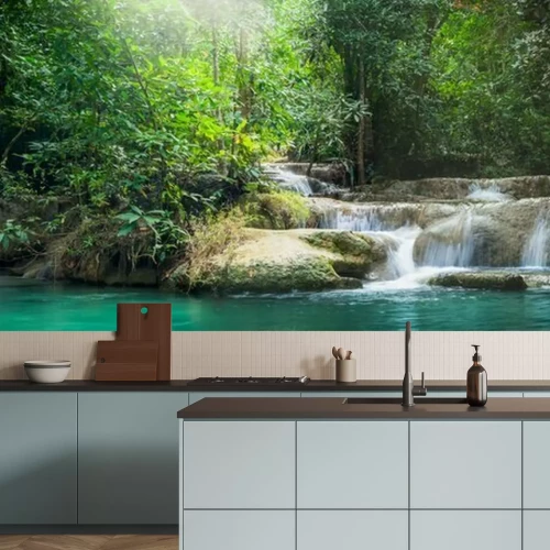 Fotobehang Panoramische foto van de waterval