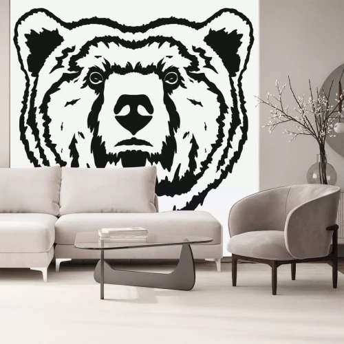 Sticker Bear hoofd cartoon vector