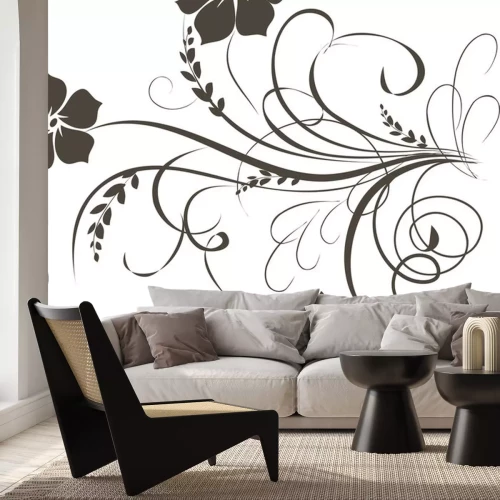 Sticker Bloemen op een decoratief ornament