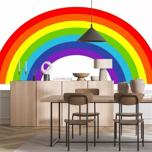 Sticker Klassieke regenboog op witte achtergrond