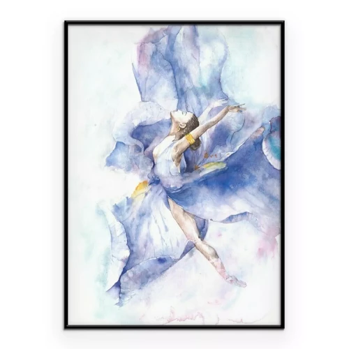 Poster Een danseres in een aquarel.