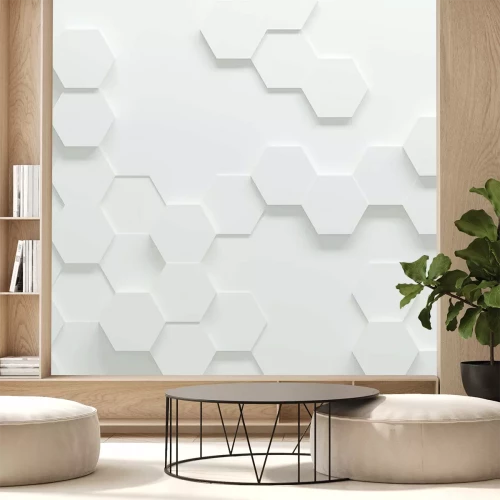 Sticker 3D-zeshoeken op een witte achtergrond