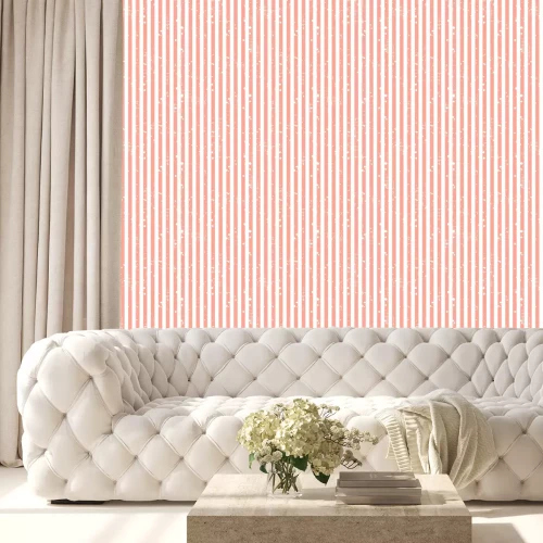 Behang Oranje strepen in oude stijl