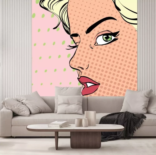 Sticker Komisch portret in Liechtensteinse stijl